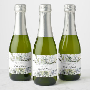 Eucalyptus Mini Champagne Bottle Labels