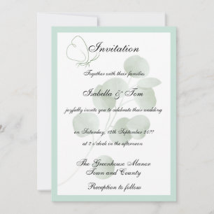 Eucalyptus Minimalist Botanical Wedding Invitation