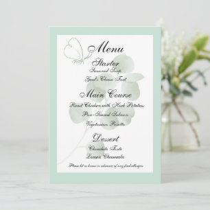Eucalyptus Minimalist Botanical Wedding Menu Invitation