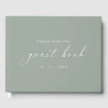 Eucalyptus Minimalist Guestbook for Weddings<br><div class="desc">Our most popular design is now available on an 8 x 11 classic wedding Guestbook. Our elegant modern minimalist guest book is both appealing and cost-effective! Choose your spiral colour and paper type in the customisation settings of the product,  and choose from an array of colours!</div>