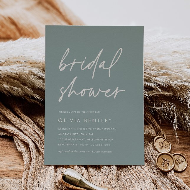 Eucalyptus | Minimalist Script Bridal Shower Invitation (Creator Uploaded)