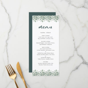 Eucalyptus Minimalist Wedding Menu