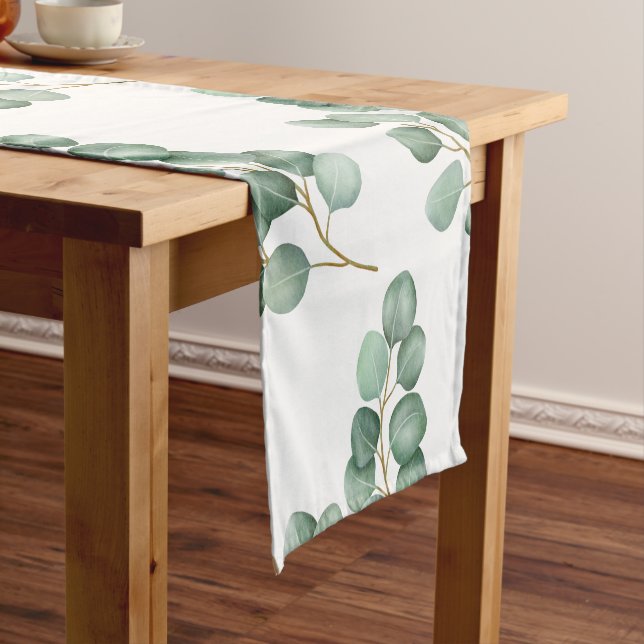 Eucalyptus Minimalist Wedding Short Table Runner (In Situ)