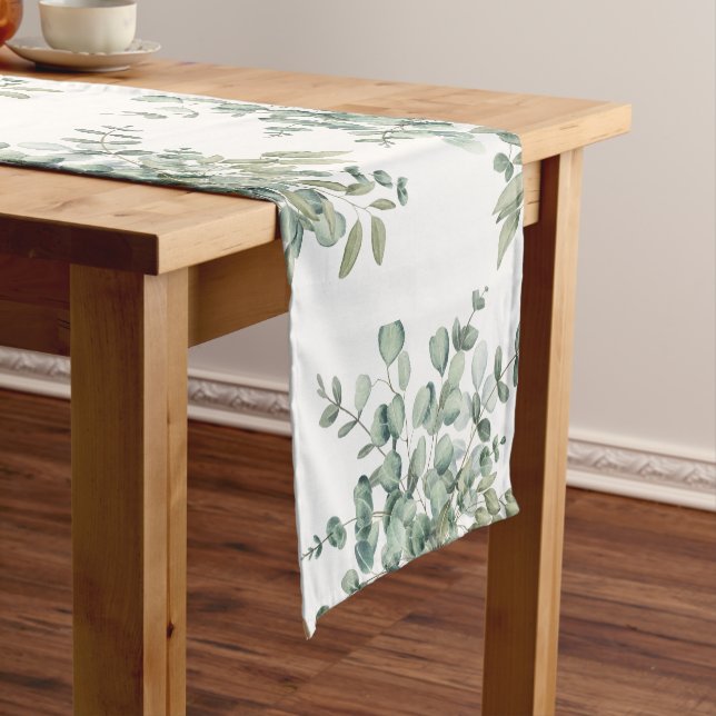 Eucalyptus Minimalist Wedding Short Table Runner (In Situ)