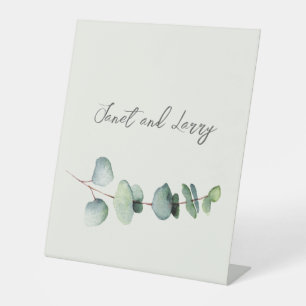 Eucalyptus Minimalist Wedding Stand-Up Sign