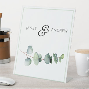 Eucalyptus Minimalist Wedding Stand-Up Sign