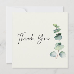 Eucalyptus Minimalist Wedding Thank you Card