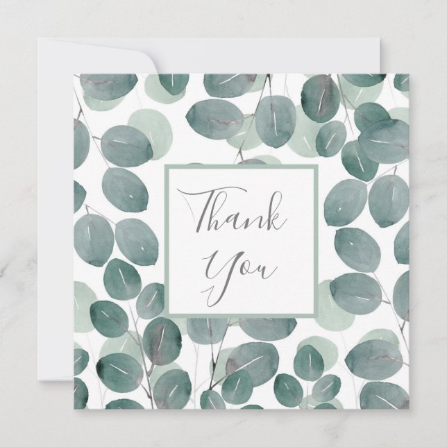 Eucalyptus Modern 2   Thank You Card (Front)