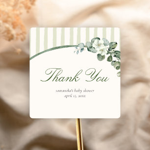 Eucalyptus Modern Baby Shower Square Sticker