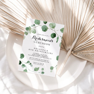Eucalyptus Modern Bridesmaids Luncheon Shower  Invitation