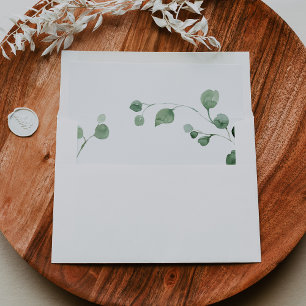 Eucalyptus Modern Calligraphy Self-Addressed RSVP  Envelope