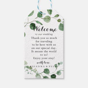 Eucalyptus Modern Calligraphy Wedding Welcome Gift Tags