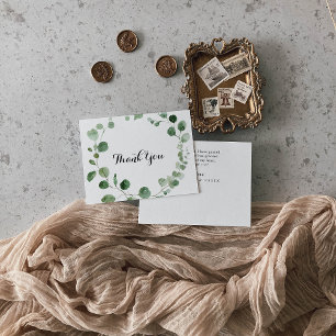 Eucalyptus Modern Flat Wedding Thank You Card