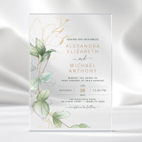 Eucalyptus Modern Minimalist Green Leaf Wedding