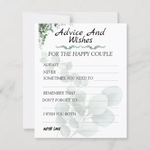 Eucalyptus Modern Wedding Advice and Wishes