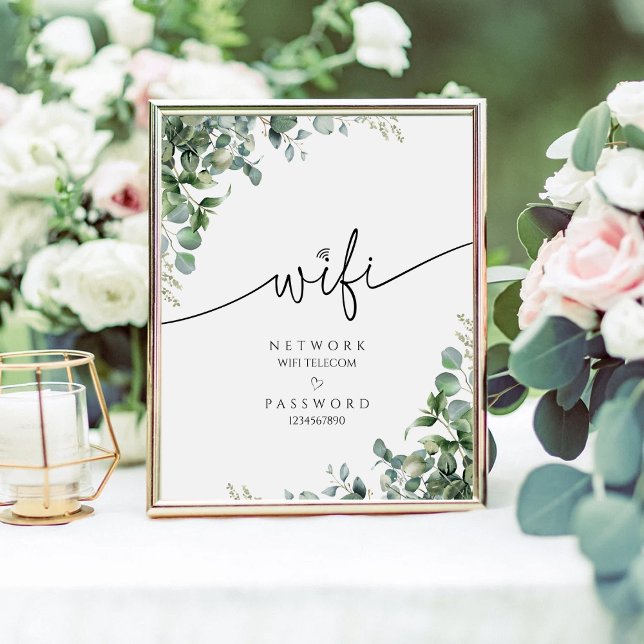 Eucalyptus Modern WiFi Password Wedding Sign (Creator Uploaded)