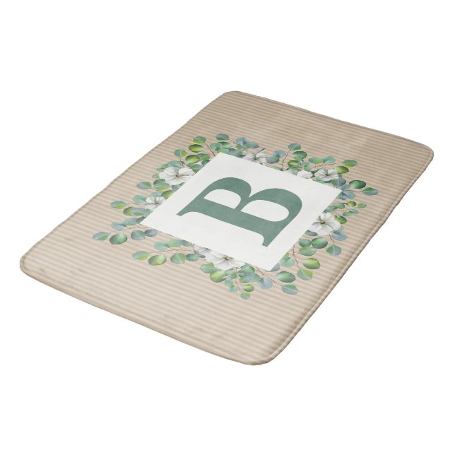 Eucalyptus Monogram Bath Mat (Angled)