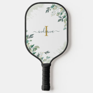 Eucalyptus Monogram Script Name Botanical Birthday Pickleball Paddle