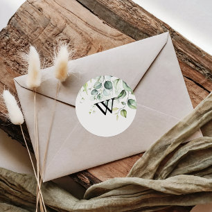 Eucalyptus Monogram Wedding Envelope Seals