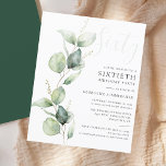 Eucalyptus Mum 60th Birthday Party Invitation<br><div class="desc">It could be surprise party or another special decade achieved. This 60th birthday party invitation featuring eucalyptus greenery design with modern popular typography can easily be edited to suit any birthday or anniversary celebration.

You can change the wording,  birthday details and the background colour by clicking the "Personalise" button</div>