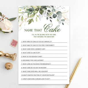 Eucalyptus Name That Cake Bridal Shower Game