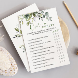 Eucalyptus Name that Love Song Bridal Game Card