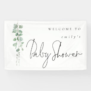 Eucalyptus Name Welcome to Baby Shower Banner