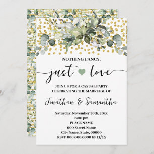 Eucalyptus Nothing Fancy Just Love Elopement Invitation