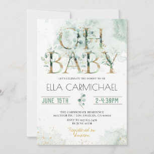 Eucalyptus Oh Baby Shower Invitation