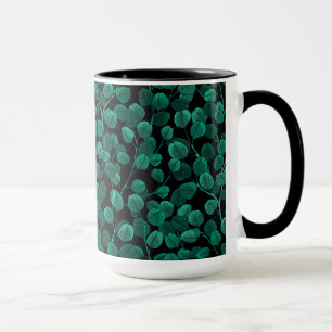 Eucalyptus on black mug