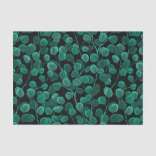 Eucalyptus on black tissue paper