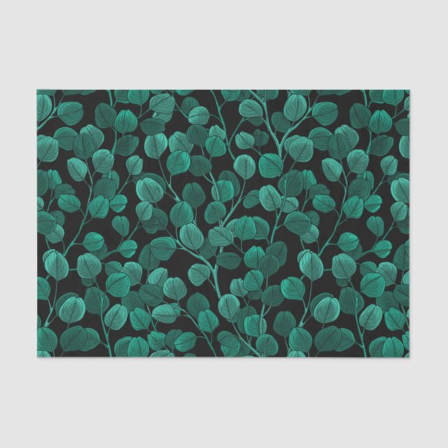 Eucalyptus on black tissue paper (Front)