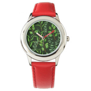 Eucalyptus on dark green watch