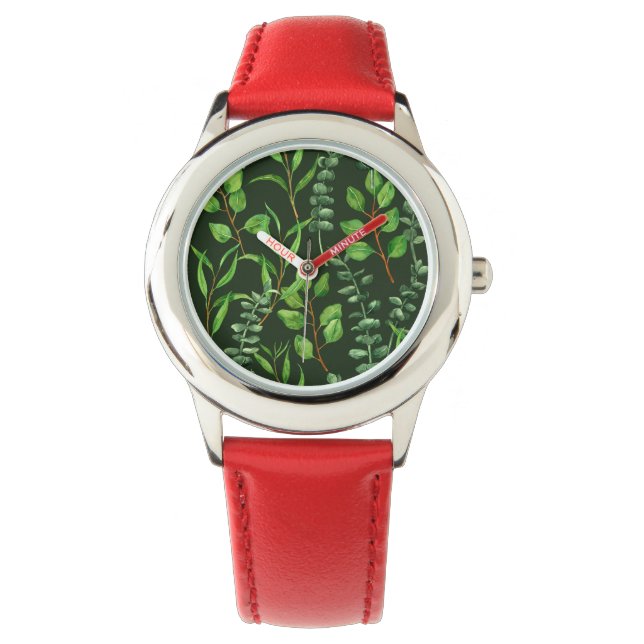 Eucalyptus  on dark green watch (Front)
