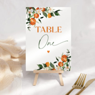 Eucalyptus oranges citrus theme table number One