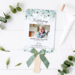 Eucalyptus Order of Service Leaves Set of Fans