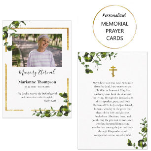 Eucalyptus Orthodox Funeral Prayer Card    