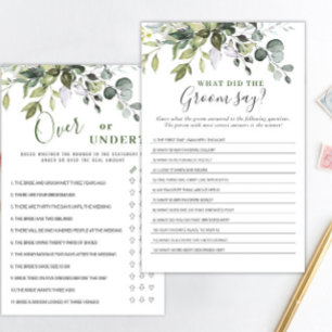Eucalyptus Over Or Under Bridal Shower Game