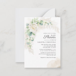 Eucalyptus Pampas Grass Greenery Girl Baby Shower Card