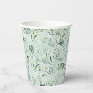 Eucalyptus Paper Cups Green Bridal Shower