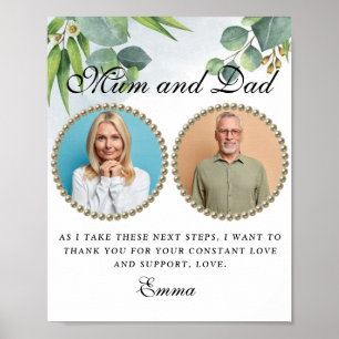 Eucalyptus Parents of the Bride Thank You Gift Poster