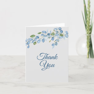 Eucalyptus Pastel Green and Blue Thank you Card