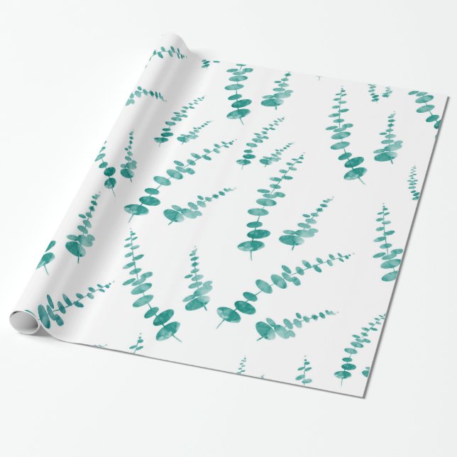 Eucalyptus Pattern Wrapping Paper (Unrolled)
