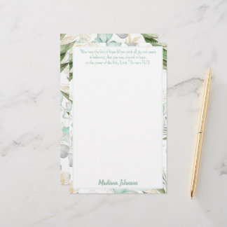 Eucalyptus Personalised Scripture Stationery
