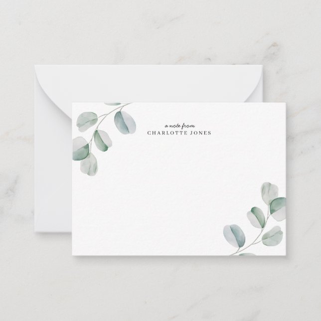 Eucalyptus Personalized Note Card (Front)