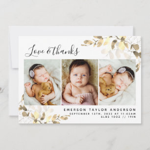 Eucalyptus Photo Baby Thank You Card