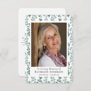 Eucalyptus Photo Funeral Sympathy Thank You Card