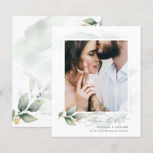 Eucalyptus photo green modern elegant wedding save
