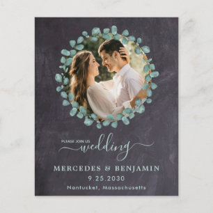 Eucalyptus Photo Greenery QR Code Wedding Invite