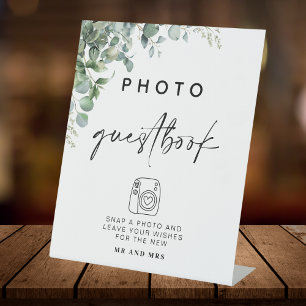 Eucalyptus Photo Guestbook   Modern Wedding Sign